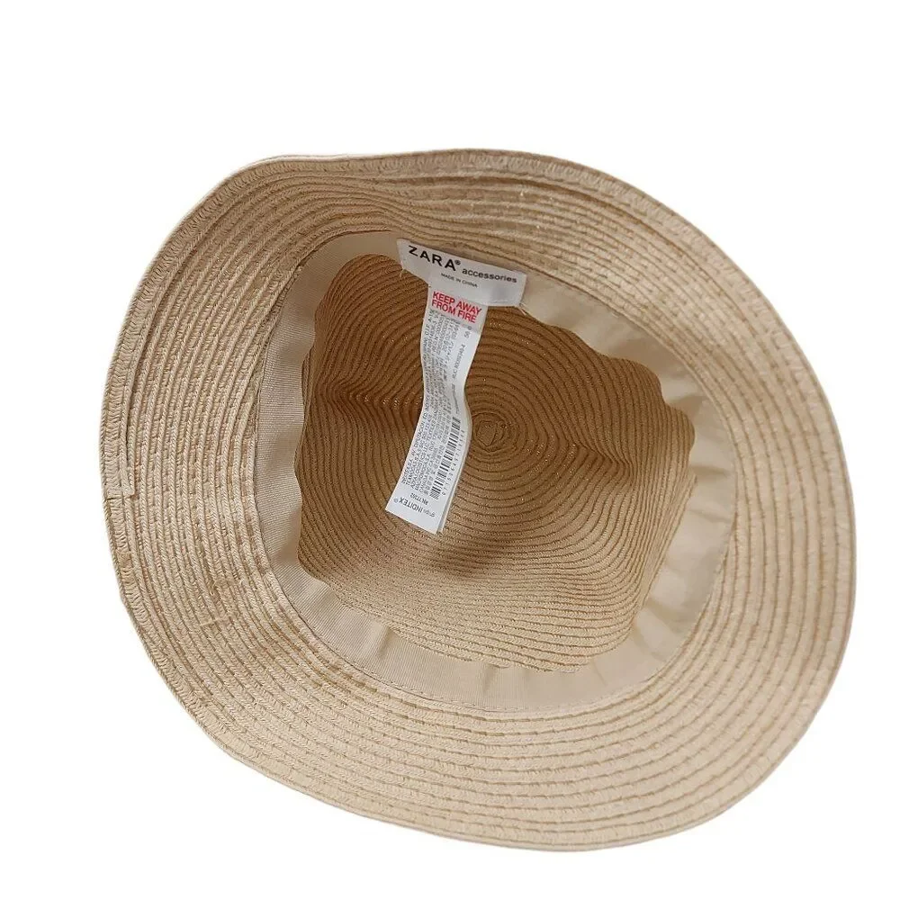 Zara Accessories Straw Cloche Hat Girls One Size Stylish Outdoor Casual